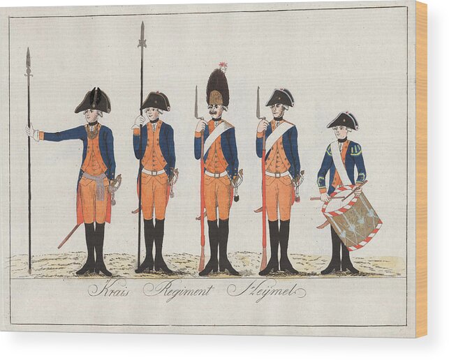 Hessian Wood Print featuring the painting Krais Regiment Hemel by J.H. Carl