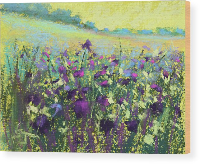 Wildflowers Wood Print featuring the painting Lazy Yellow Afternoon by Susan Jenkins