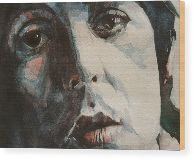 The Beatles Wood Print featuring the painting Let Me Roll It - Paul McCartney - Resize Crop by Paul Lovering