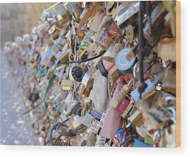 Large Group Of Objects Wood Print featuring the photograph Lovelocks In Paris by Sharon Lapkin