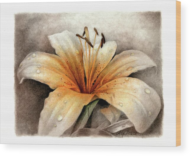 Magic Lily Wood Print featuring the painting Magic Lily by Art And A Little Magic