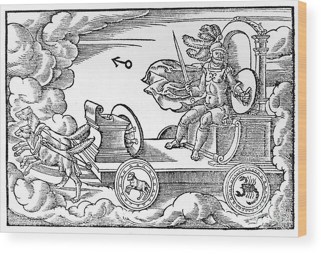 Roman Wood Print featuring the drawing Mars, Roman God Of War, 1569. Artist by Print Collector