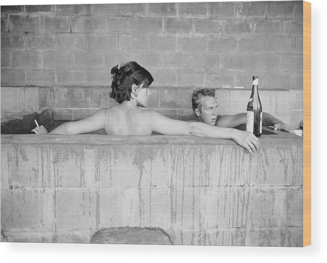 Life Magazine Wood Print featuring the photograph McQueen & Adams In Sulfur Bath by John Dominis