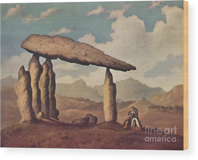 Pembrokeshire Wood Print featuring the drawing Megalithic Tomb At Pentre Ifan by Print Collector