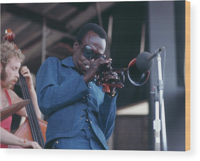 People Wood Print featuring the photograph Miles Davis At Newport by Archive Photos