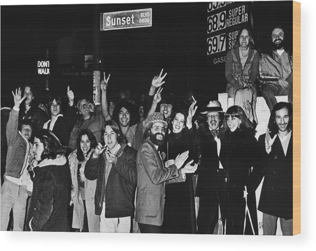 Punk Music Wood Print featuring the photograph New Years Eve On Sunset Blvd by George Rose