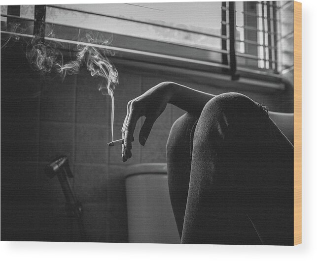 Smoke Wood Print featuring the photograph No.87 by Adirek M