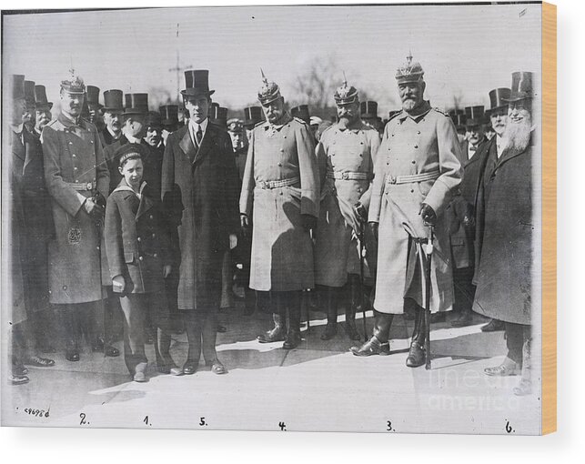 Event Wood Print featuring the photograph Notables At Bismark Memorial In Germany by Bettmann