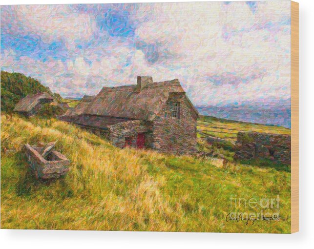 Old Wood Print featuring the digital art Old Scottish Farmhouse by Chris Armytage