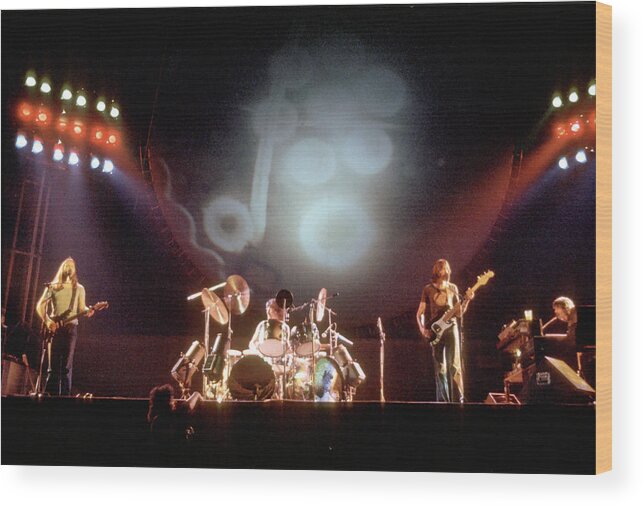 Rock Music Wood Print featuring the photograph Pink Floyd Live In La by Michael Ochs Archives