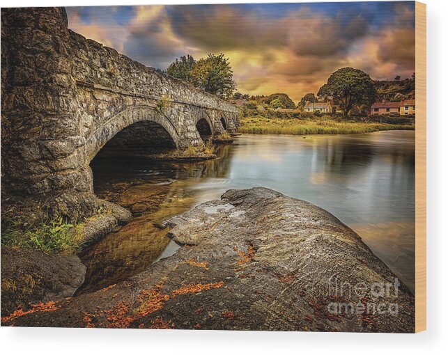 Llanberis Wood Print featuring the photograph Pont Pen-y-llyn Bridge Snowdonia by Adrian Evans