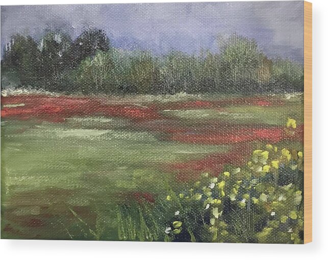 Poteet Wood Print featuring the painting Poteet Flowers by Melissa Torres