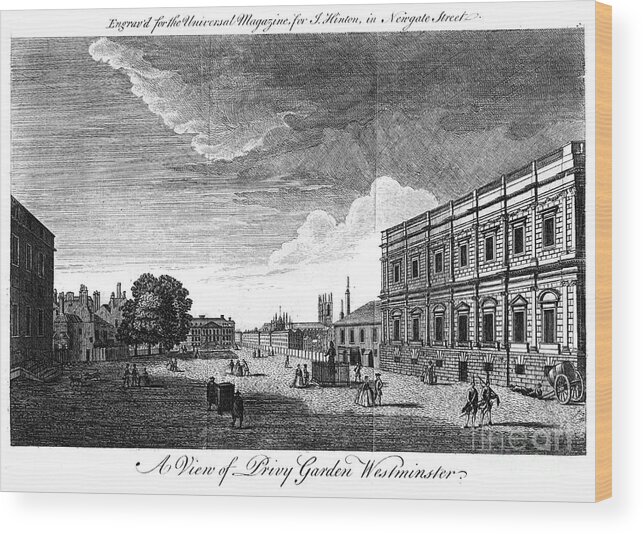 Engraving Wood Print featuring the drawing Privy Garden Westminster, London, 18th by Print Collector