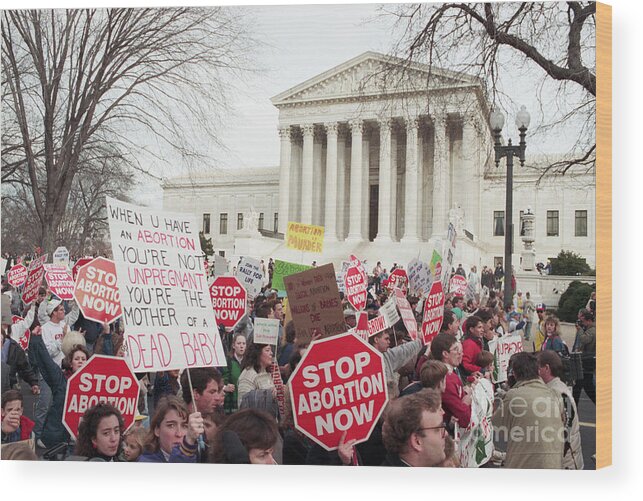 Crowd Of People Wood Print featuring the photograph Pro-life Protesters At Supreme Court by Bettmann