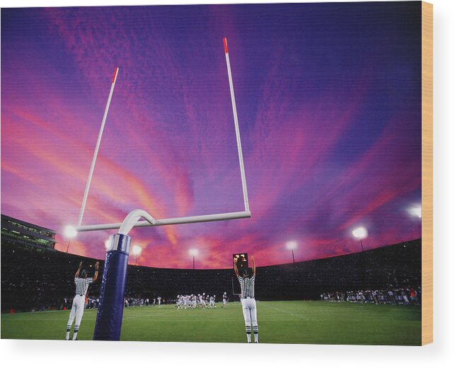 Authority Wood Print featuring the photograph Referees Signaling Field Goal At by David Madison