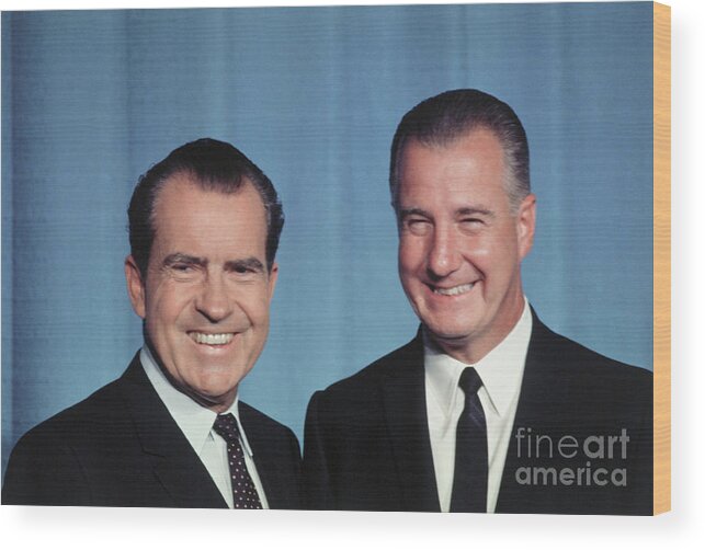 People Wood Print featuring the photograph Richard Nixon And Spiro Agnew by Bettmann