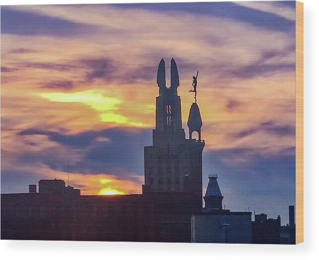 Rochester Wood Print featuring the photograph Rochester Sunset by Mary Courtney