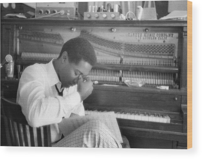 People Wood Print featuring the photograph Sam Cooke At The Piano by Michael Ochs Archives