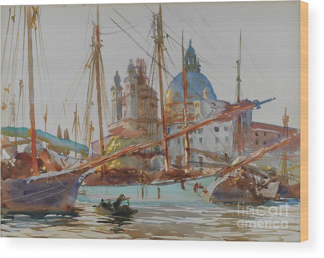 Adriatic Sea Wood Print featuring the drawing Santa Maria Della Salute In Venice by Heritage Images