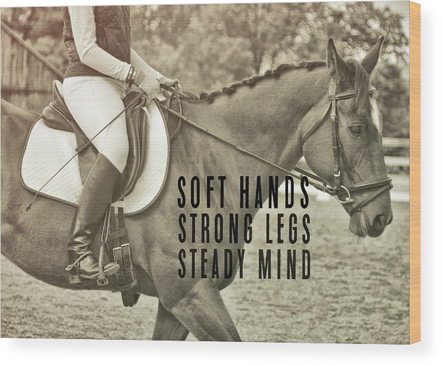 Arena Wood Print featuring the photograph SILENT PARTNERSHIP quote by Dressage Design