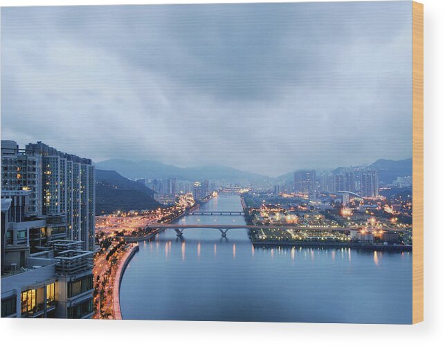 Outdoors Wood Print featuring the photograph Skyline Of Shatin by Marco/yuen