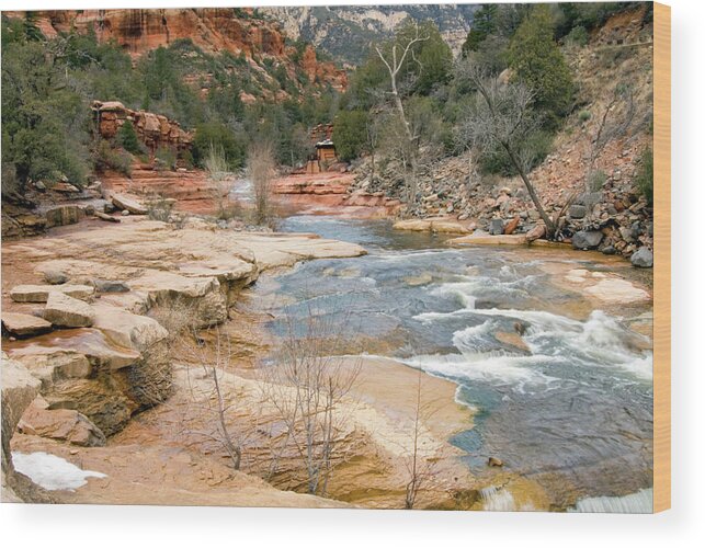 Scenics Wood Print featuring the photograph Slide Rock State Park In Winter by Jenniferphotographyimaging