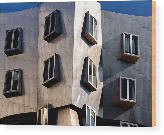 Architecture Wood Print featuring the photograph Stata Center by John Hoey