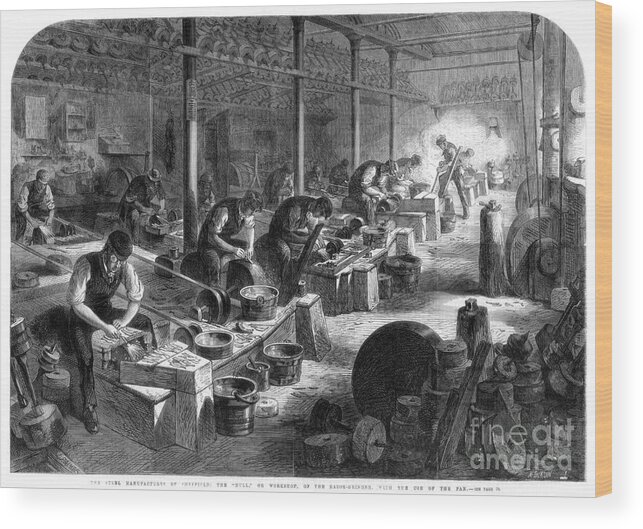 Working Wood Print featuring the drawing Steel Manufactures Of Sheffield by Print Collector