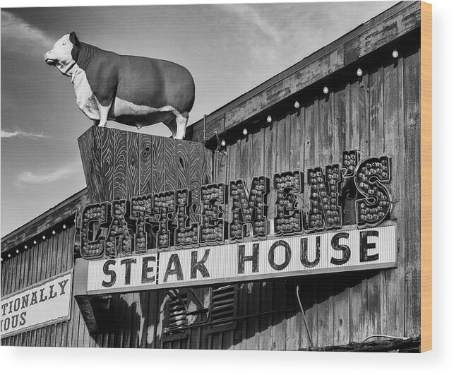Steak Wood Print featuring the photograph Stockyard Steaks by Stephen Stookey