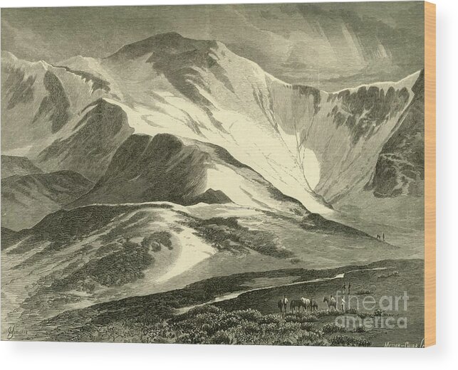 Horse Wood Print featuring the drawing Summit Of Grays Peak 1 by Print Collector