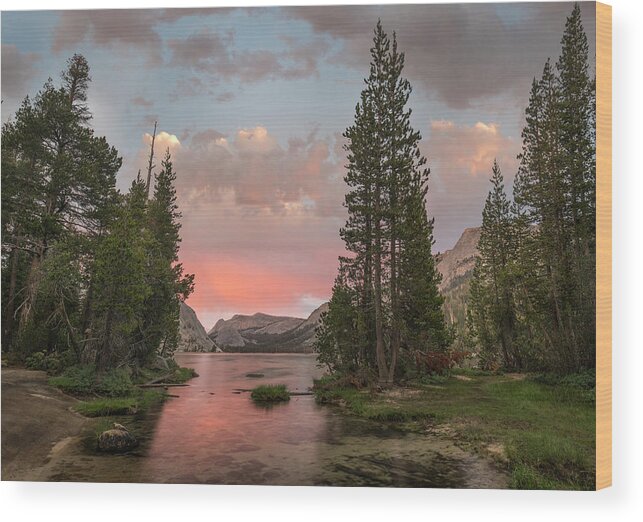 00574870 Wood Print featuring the photograph Lake Tenaya Sunset, Yosemite by Tim Fitzharris