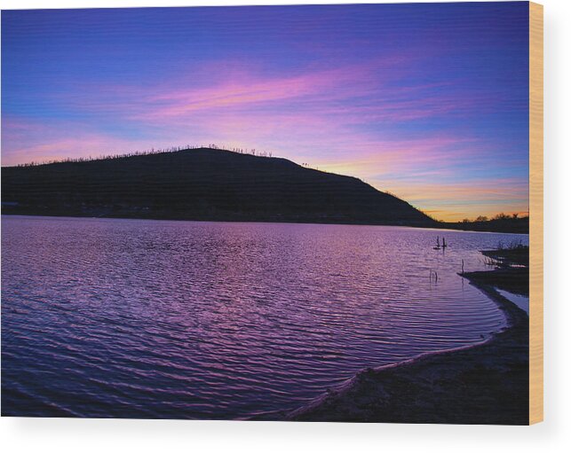 Lake Cuyamaca Wood Print featuring the photograph Sunset in the Cuyamacas by Anthony Jones