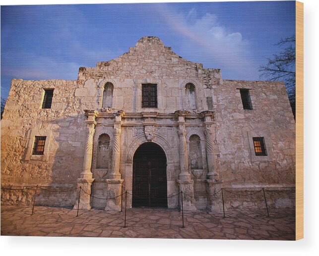 Outdoors Wood Print featuring the photograph The Alamo, San Antonio, Texas by Wesley Hitt