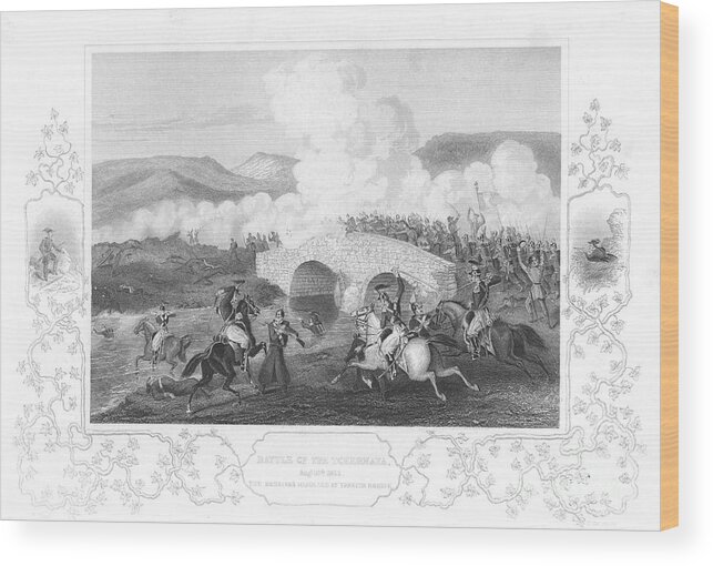 Horse Wood Print featuring the drawing The Battle Of Tchernaya, 1855 by Print Collector