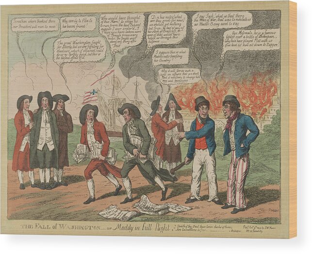 War Of 1812 Wood Print featuring the painting The fall of Washington by S.W. Fores
