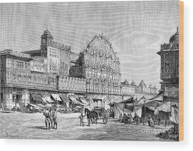 Engraving Wood Print featuring the drawing The High Street In Jaipur, India, 1895 by Print Collector