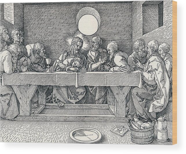 Engraving Wood Print featuring the drawing The Last Supper, 1523 1906. Artist by Print Collector