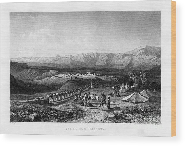 Scenics Wood Print featuring the drawing The Ruins Of Laodicea, 1887.artist W by Print Collector