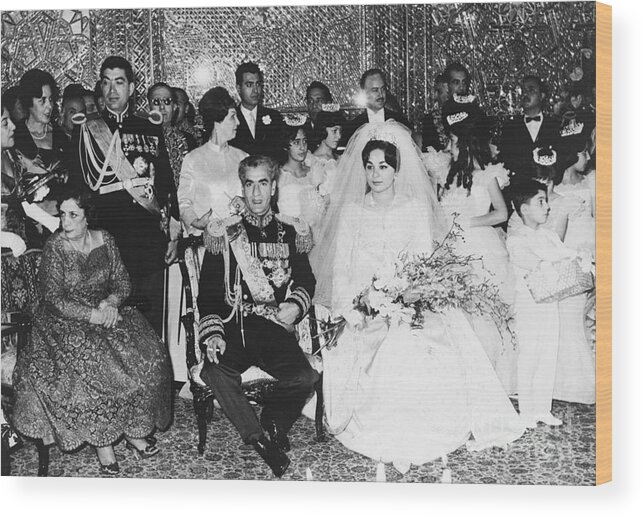 Bridegroom Wood Print featuring the photograph The Shah Of Iran And His New Wife by Bettmann