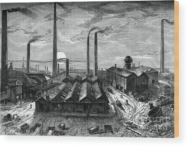 Working Wood Print featuring the drawing The St Rollox Chemical Works, Glasgow by Print Collector