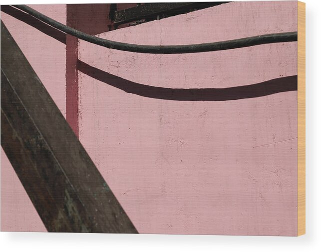 Pink Abstract Wood Print featuring the photograph The Tight Corner by Prakash Ghai
