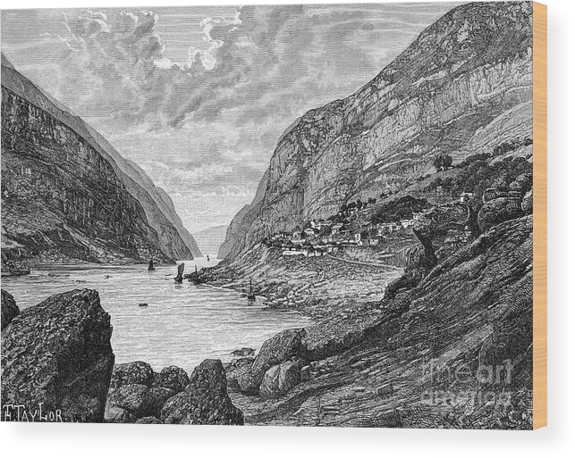 Engraving Wood Print featuring the drawing The Yang-tze-kiang-mitan Gorge, C1890 by Print Collector