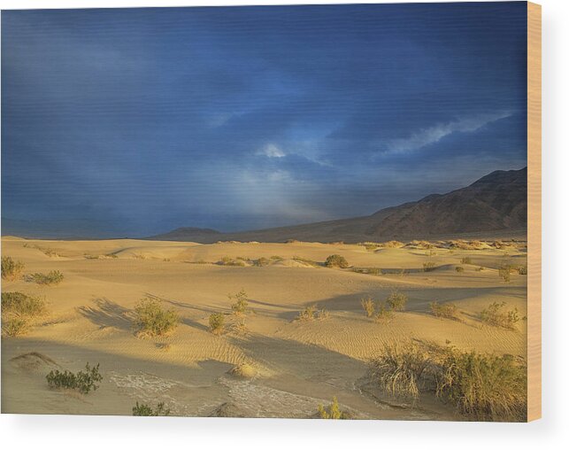 Death Valley Clouds Wood Print featuring the photograph Thunder over the desert by Kunal Mehra