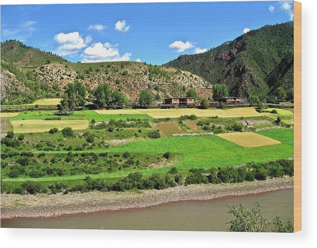 Scenics Wood Print featuring the photograph Tibet Style by Photo @tao