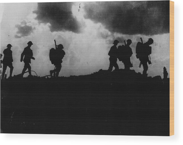 Trench Wood Print featuring the photograph To The Trenches by Hulton Archive