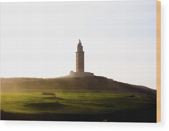 Roman Wood Print featuring the photograph Torre De Hercules by Phooey