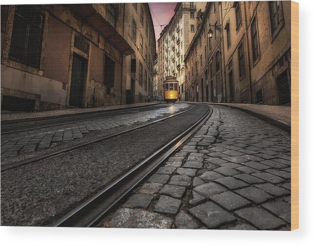 Lisbon Wood Print featuring the photograph Tram 28 by Jorge Maia