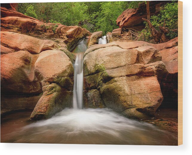 Kanarraville Wood Print featuring the photograph Tranquil Falls by Ryan Wyckoff