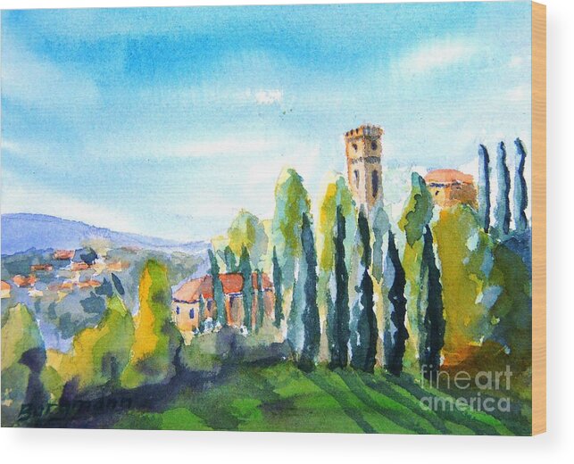 Castle Wood Print featuring the painting Tuscany I by Petra Burgmann