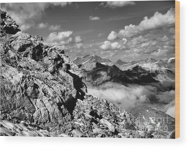 Mountains Wood Print featuring the photograph View from Diavolezza by Steve Ember